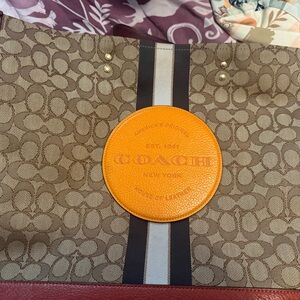 Elegant Brown Leather Coach bag